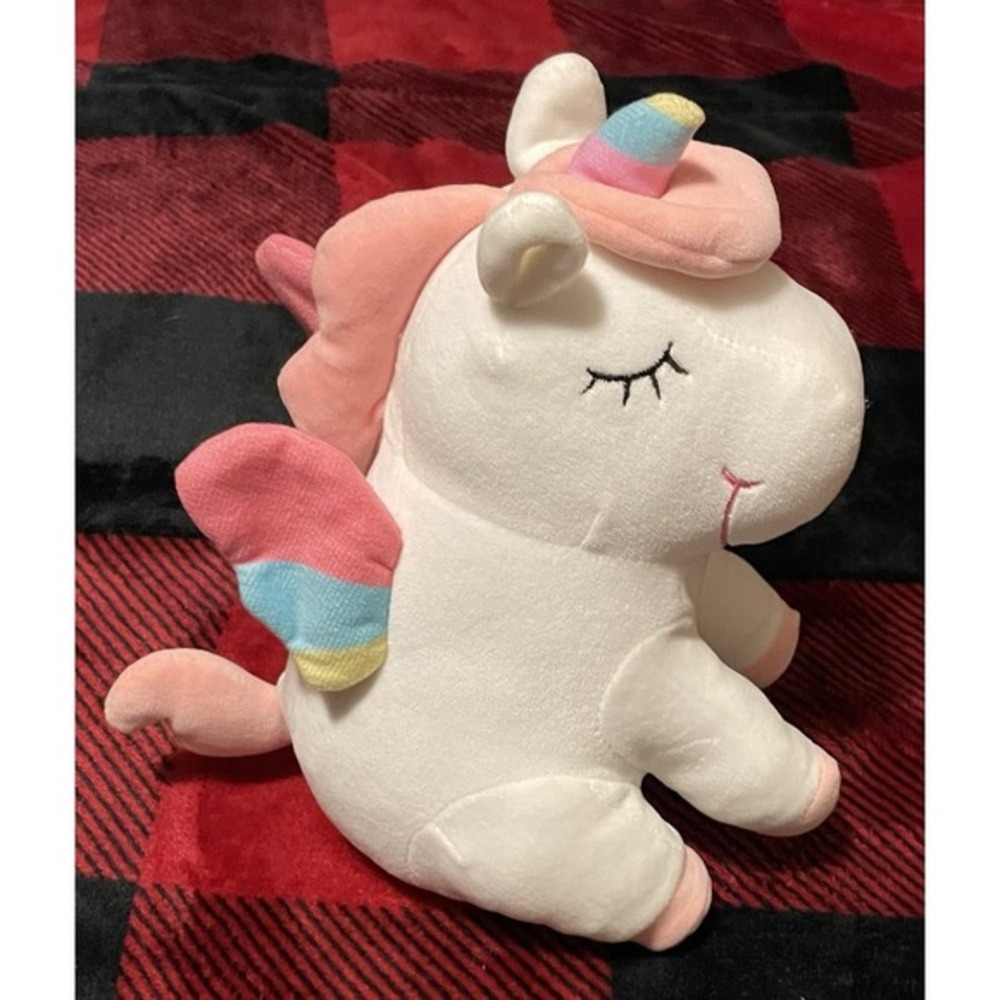 White Pink Unicorn Plush‎ Stuffed Animal With Color Changing Lights